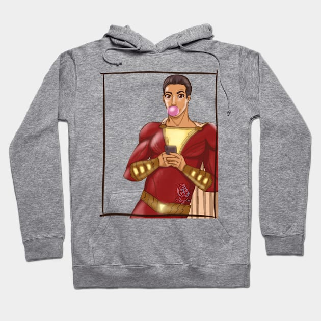 Shazam! Superhero from DC comics in anime style Hoodie by h0lera